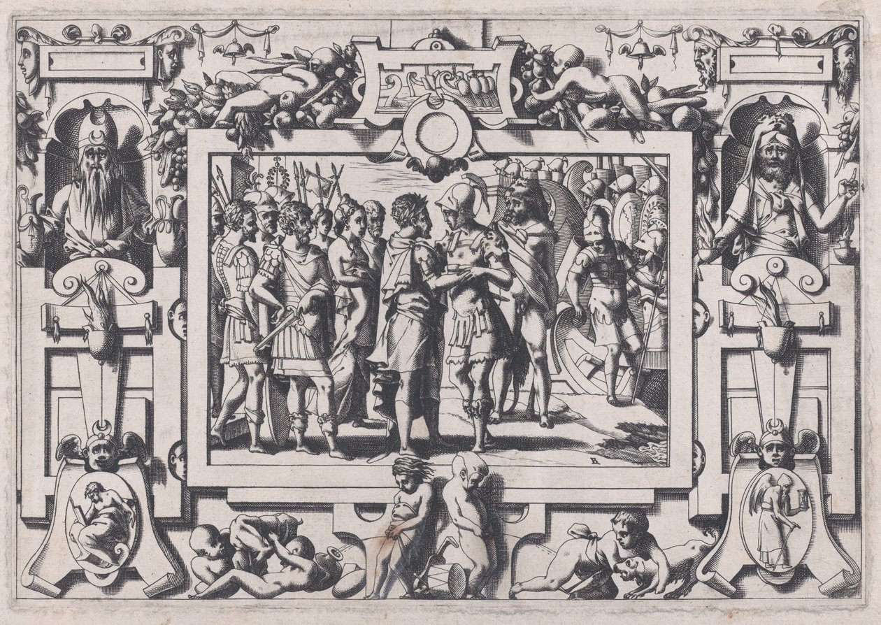 Jason megérkezik Colchisba Jason végül megérkezett Colchisba..., 1563. alkotó: Rene Boyvin