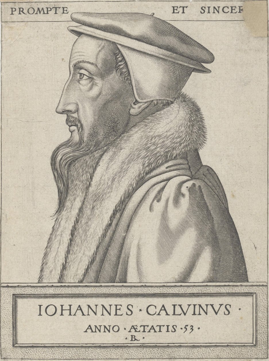 Jean Calvin (1509-1564), teológus és a protestáns reformáció fő ereje, 53 éves alkotó: Rene Boyvin