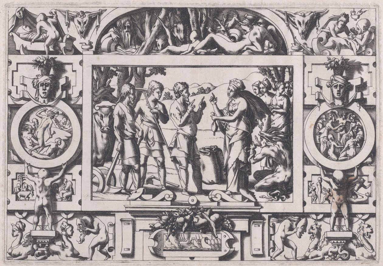 Ino királyné és a férj Ino királyné mindenütt elrontja az egyéves magvát..., 1563. alkotó: Rene Boyvin
