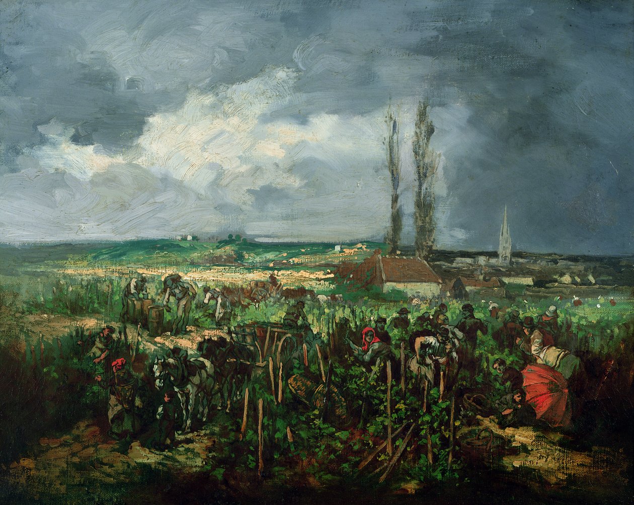 Szőlőszüret Argenteuilban, 1875 alkotó: Rene Charles Louise Debreaux