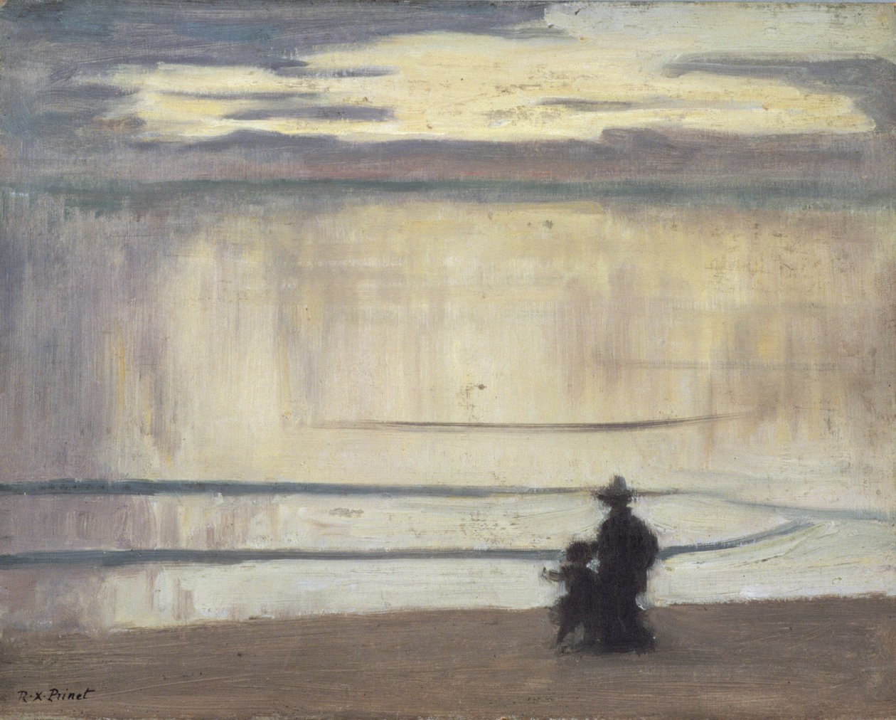 Kutya és farkas között, 1910 körül (olaj, panel) alkotó: René François Xavier Prinet