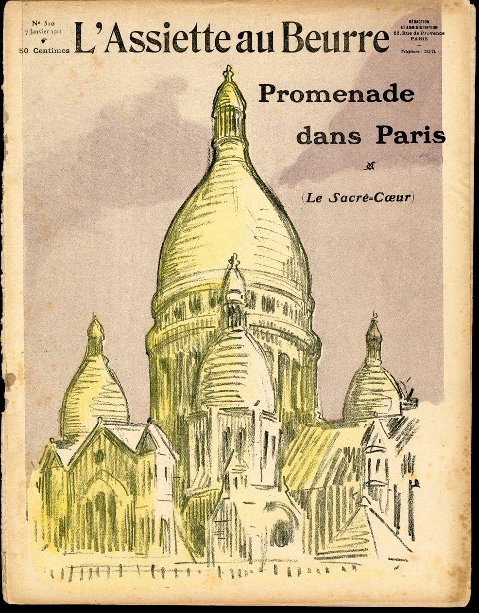 A „” L’Plate au beurre” borítója, 510. szám, Szatirikus színekben alkotó: Rene George Hermann Paul