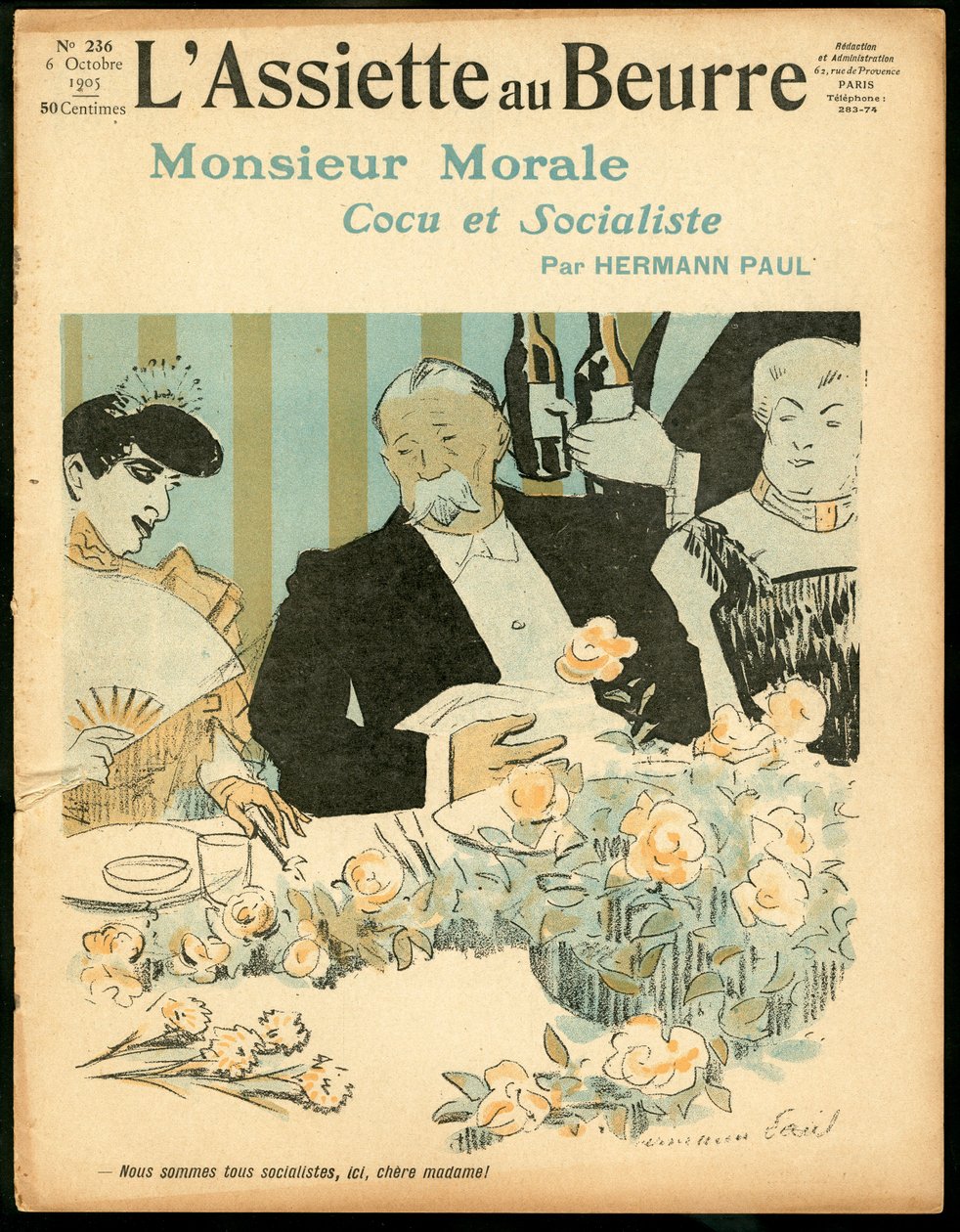 A „The Butter Plate” borítója, 236. szám, Satirique en Colors alkotó: Rene George Hermann Paul