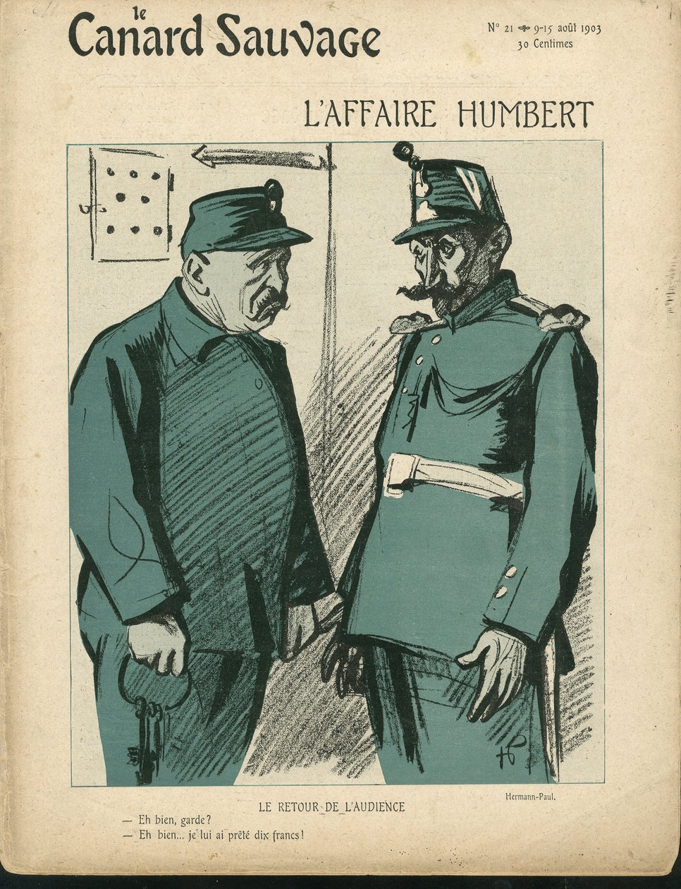 Hermann-Paul (1864-1940) illusztrációja a Le Canard Sauvage, 21. szám borítójára alkotó: Rene George Hermann Paul