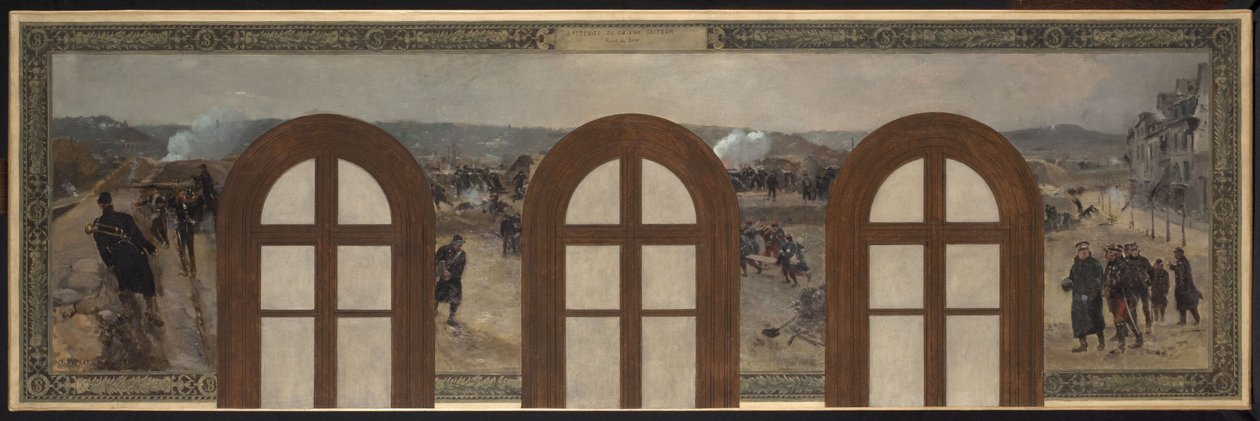 A párizsi városháza prefektusi hivatalának vázlata: A 6. szektor ütegei, Point du Jour alkotó: Rene Joseph Gilbert