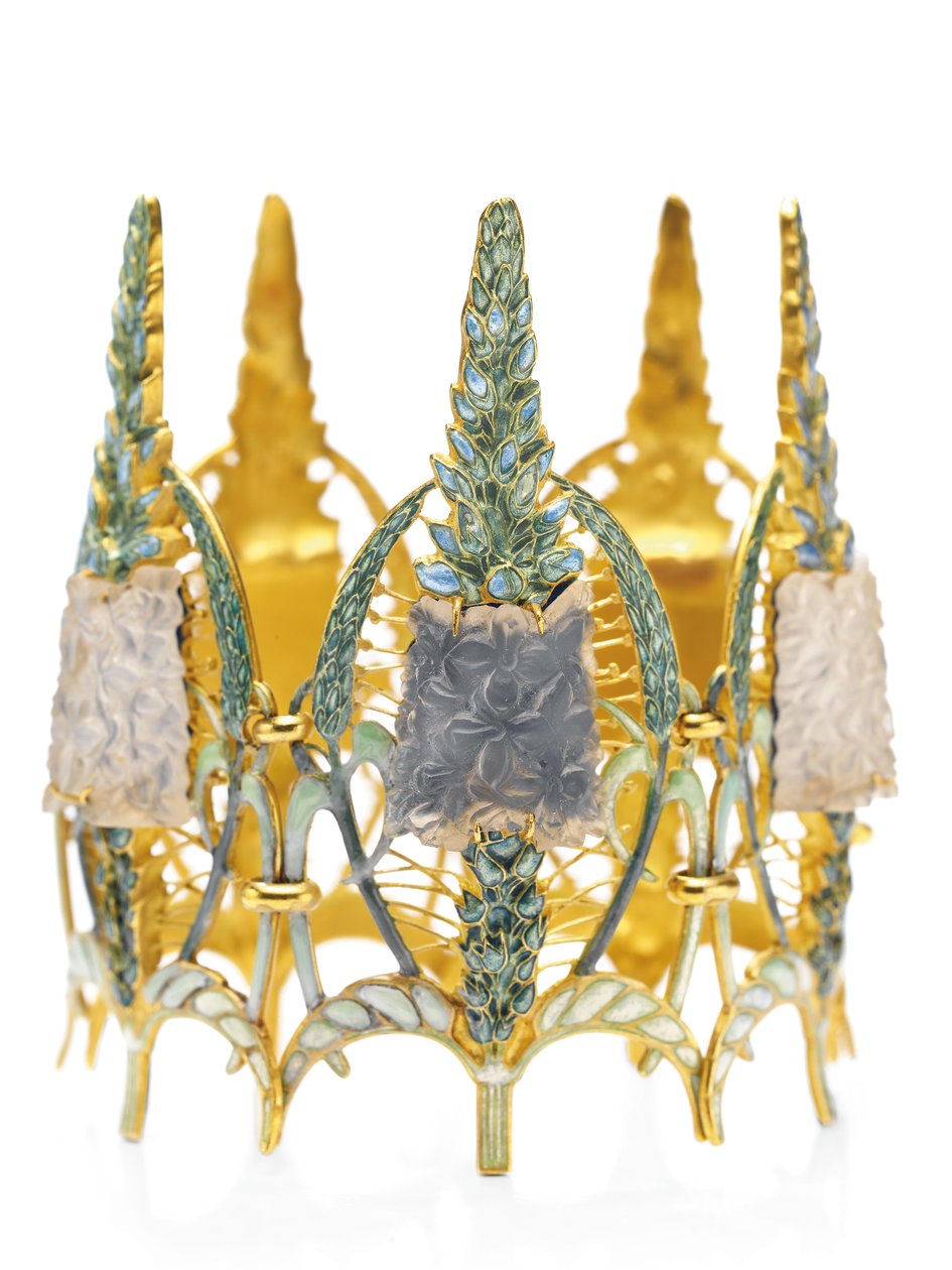 Szecessziós „Speedwell” karkötő, 1900 körül (üveg, zománc és arany) alkotó: Rene Jules Lalique