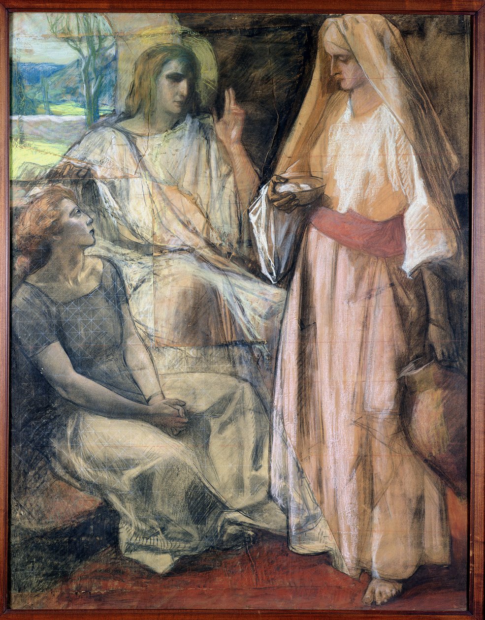 Krisztus Márta és Mária házában, 1924 (pasztell, papíron) alkotó: Rene Marie Castaing