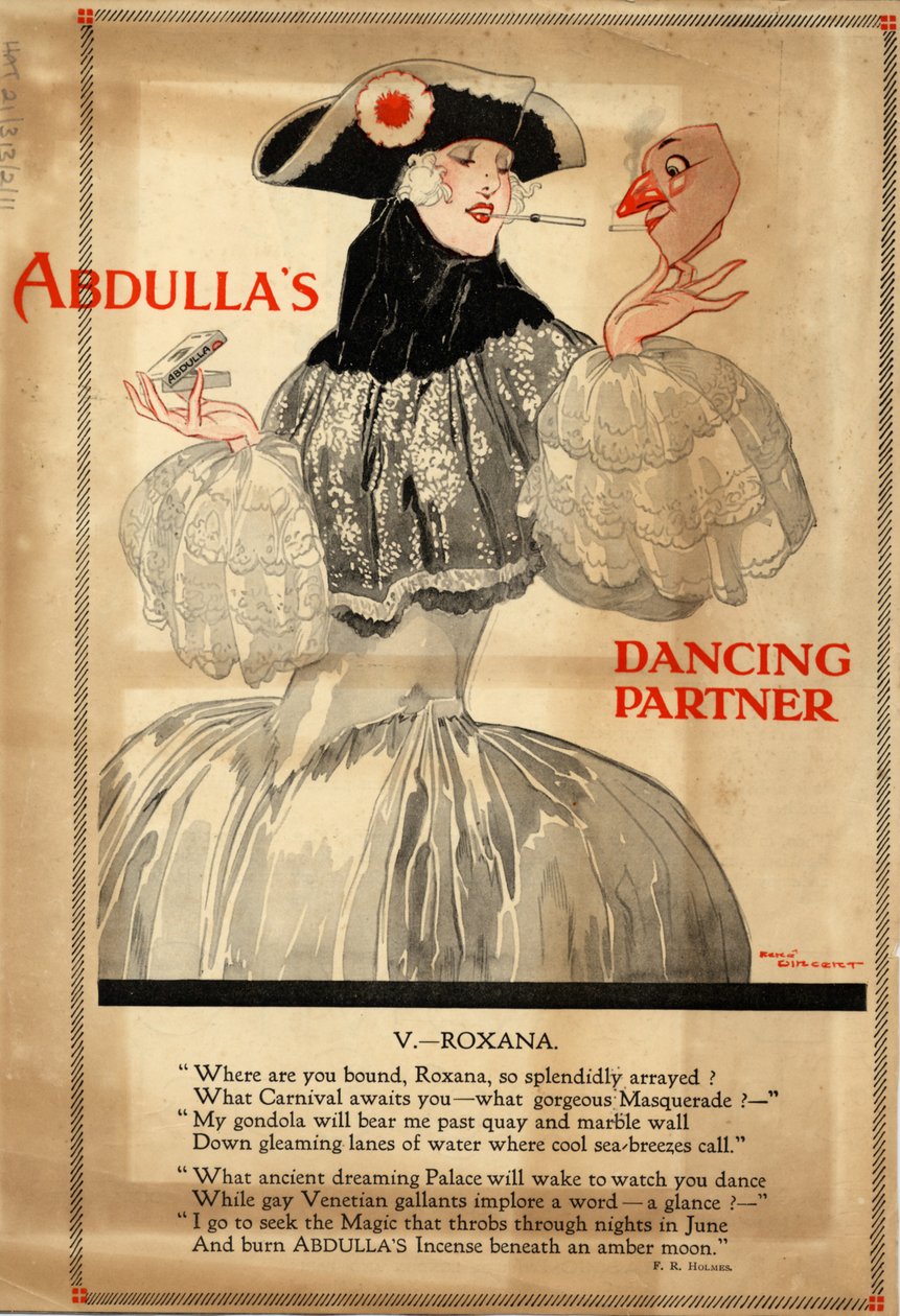 Abdulla cigaretták, 1920-as évek alkotó: Rene Vincent