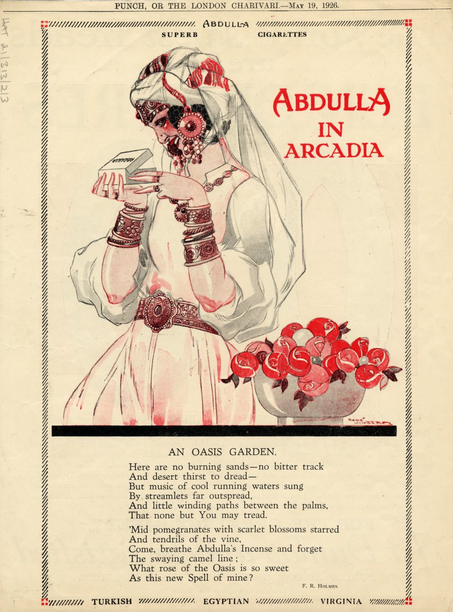 Abdulla cigaretta, 1926 alkotó: Rene Vincent