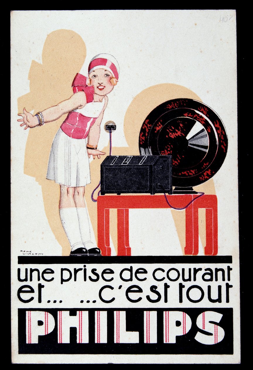 A Philips rádió, v.1930 reklámja alkotó: Rene Vincent
