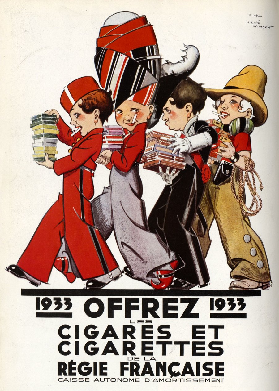 Regie Francaise cigaretta, 1932. alkotó: Rene Vincent