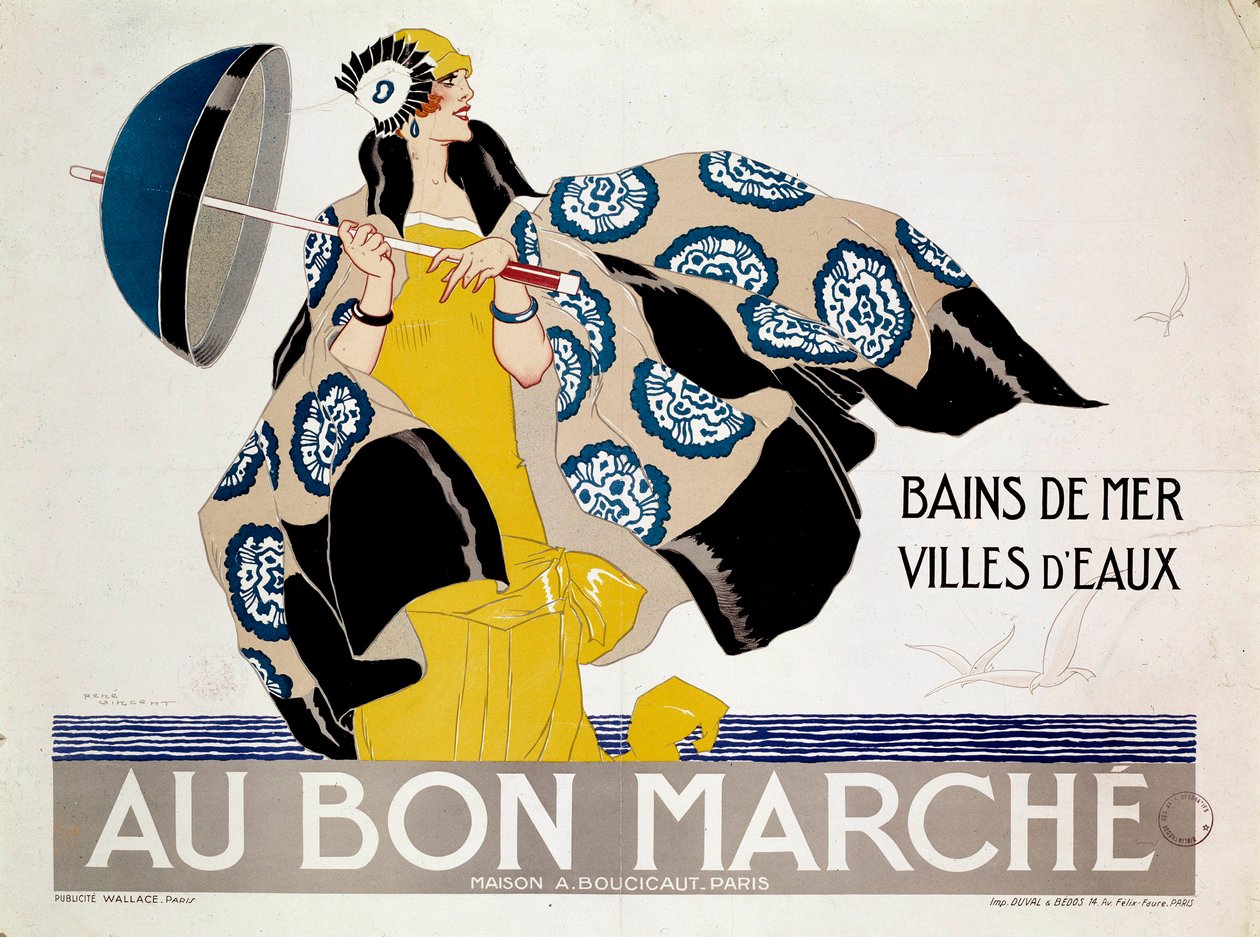 Az „Au Bon Marche” áruházak plakátja (plakát) alkotó: Rene Vincent