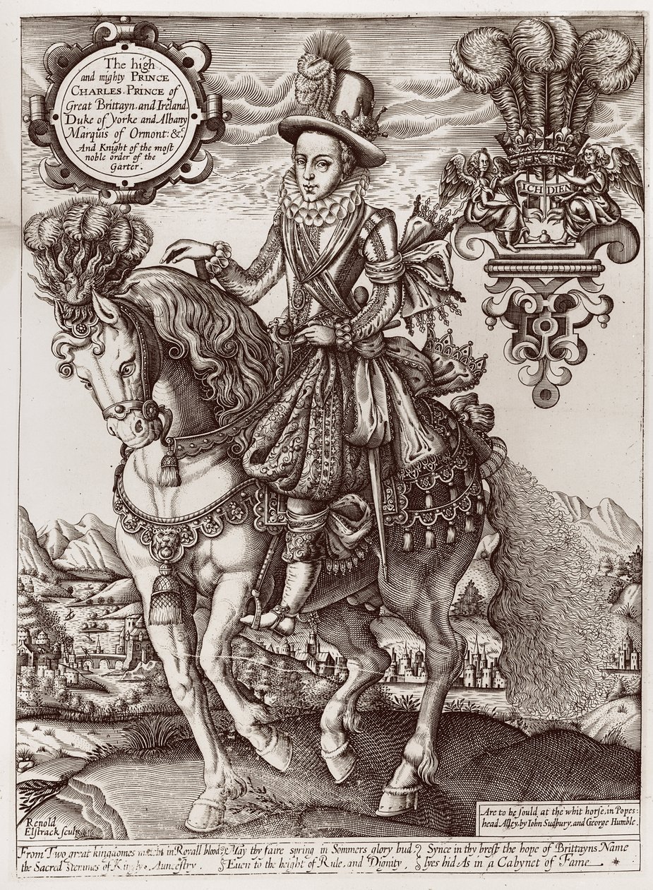 I. Károly walesi hercegként lóháton, a „Királyok könyvéből”, 1618 alkotó: Renold Elstrack