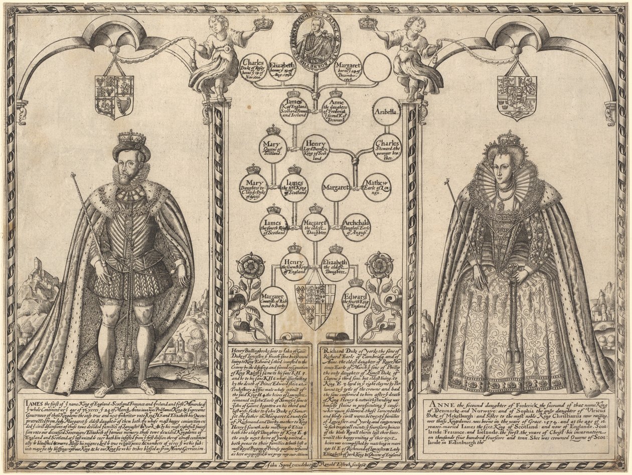 James I és Anne Dániából alkotó: Renold Elstrack