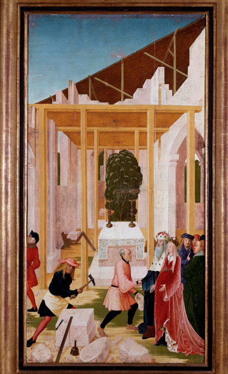 A klosterneuburgi apátság építése (Ausztria) (festmény alkotó: Reuland  Frueauf the Elder