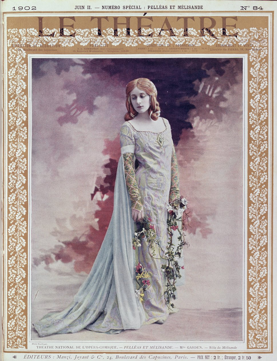 Mary Garden, mint Melisande, a „Le Theatre” magazin címlapja, 1902 alkotó: Reutlinger Studio