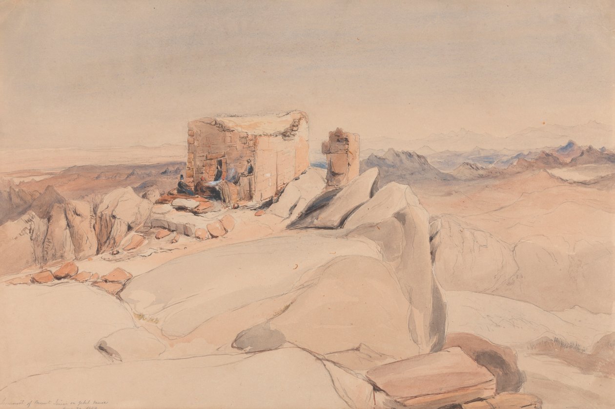 A Sínai-hegy vagy a Jebel Musa csúcsa alkotó: Rev. Edward Thomas Daniell