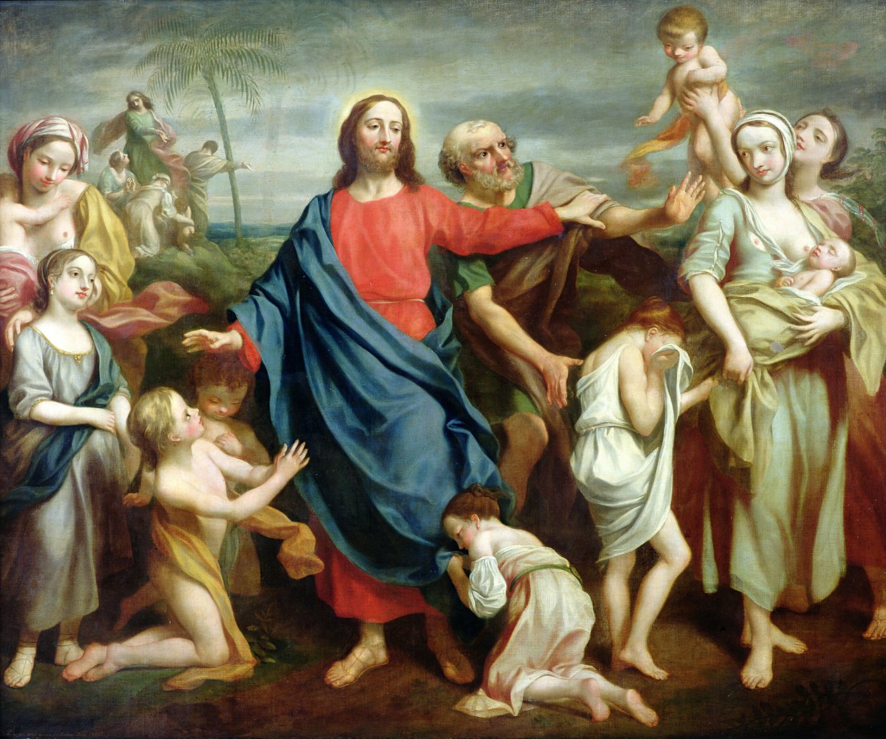 Engedd, hogy hozzám jöjjenek a kisgyermekek, és ne tiltsd el őket, 1746 alkotó: Rev. James Wills