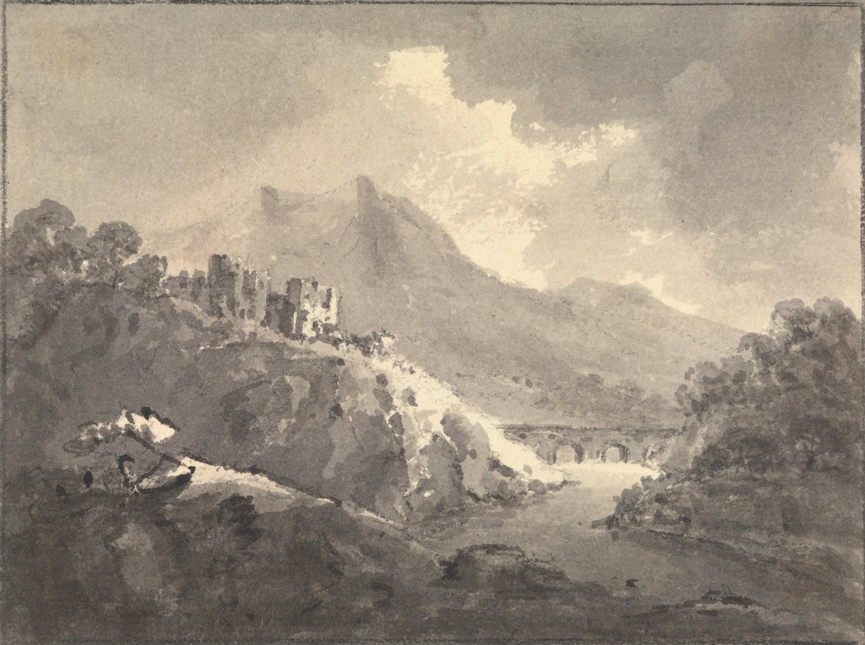 Táj kastélyral és híddal alkotó: Rev. William Gilpin