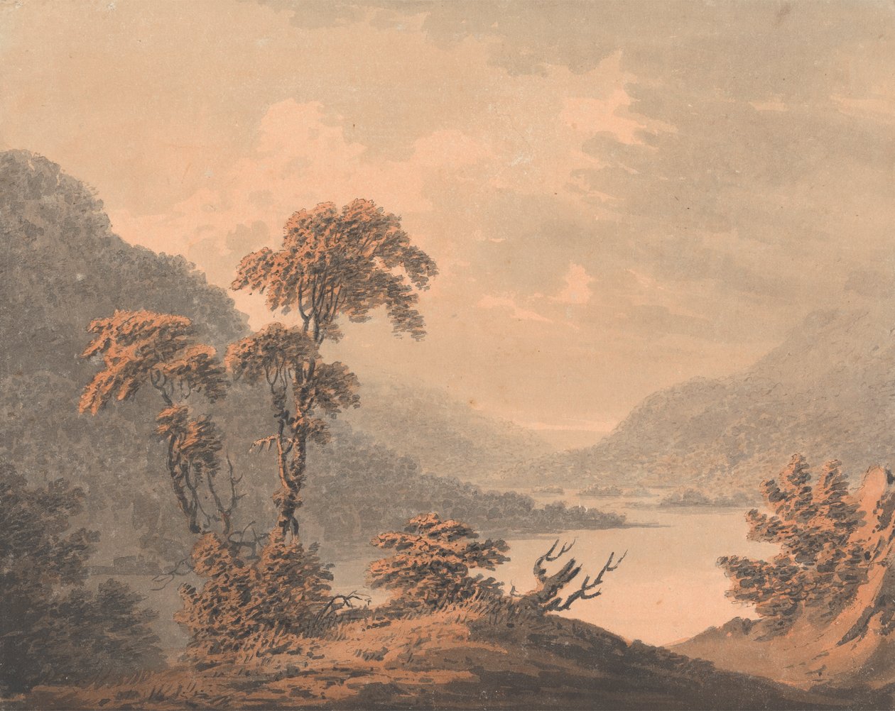 Nézd Barnscliffben, Scarborough közelében, amikor túlcsordul a Derwent alkotó: Rev. William Gilpin