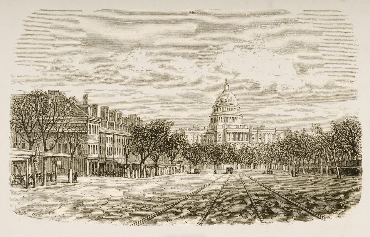 A Capitolium épülete, Washington DC, 1880 körül alkotó: Reverend Samuel Manning