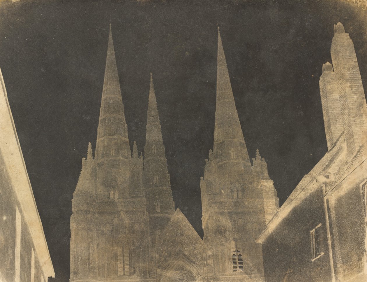 Tanulmány a Lichfield katedrális tornyairól alkotó: Reverend Calvert Richard Jones