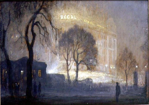 The Regal a Hyde Parkból egy ködös éjszakán alkotó: Rex Vicat Cole