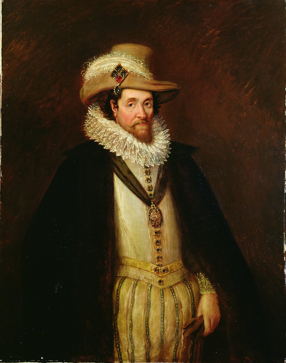 I. Jakab angol és VI. Skócia (1566-1625), II. John de Critz (kb. 1600-1657) nyomán (olaj, vászon) alkotó: Rhoda Sullivan