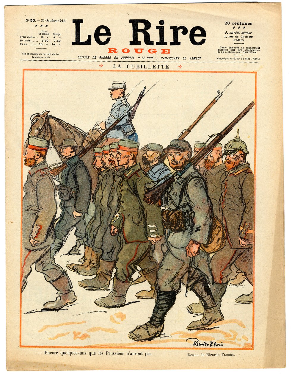 A „The Red Laughter” címlapja, színekben szatirikus alkotó: Ricardo Flores