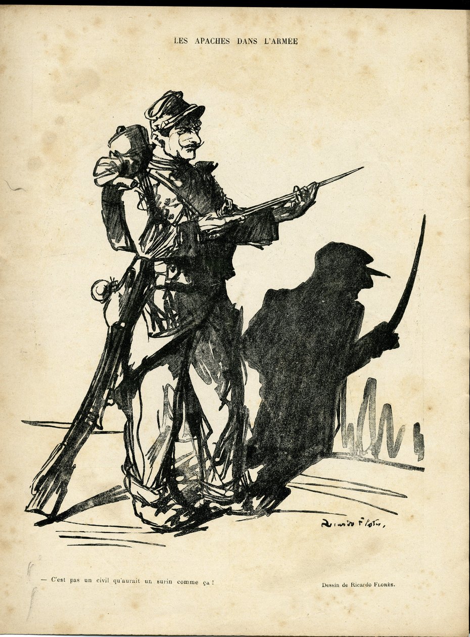 Illusztráció: Ricardo Flores (1878-1918) a Le Lire-ben, 2010.01.22 - Apaches in the Armee - Apaches proxenetes - Árnyék/fény alkotó: Ricardo Flores