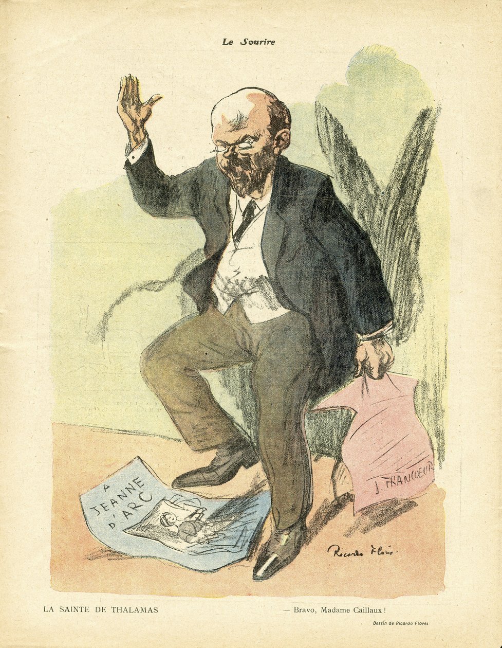 Illusztráció: Ricardo Flores (1878-1918) a Le Smile-ban, 2. sz. 17., 2014.04.23. – Thalamas egészsége – Valláshit – Joan of Arc, Ane, Thalamas Amedee Francois (1867-1953) alkotó: Ricardo Flores
