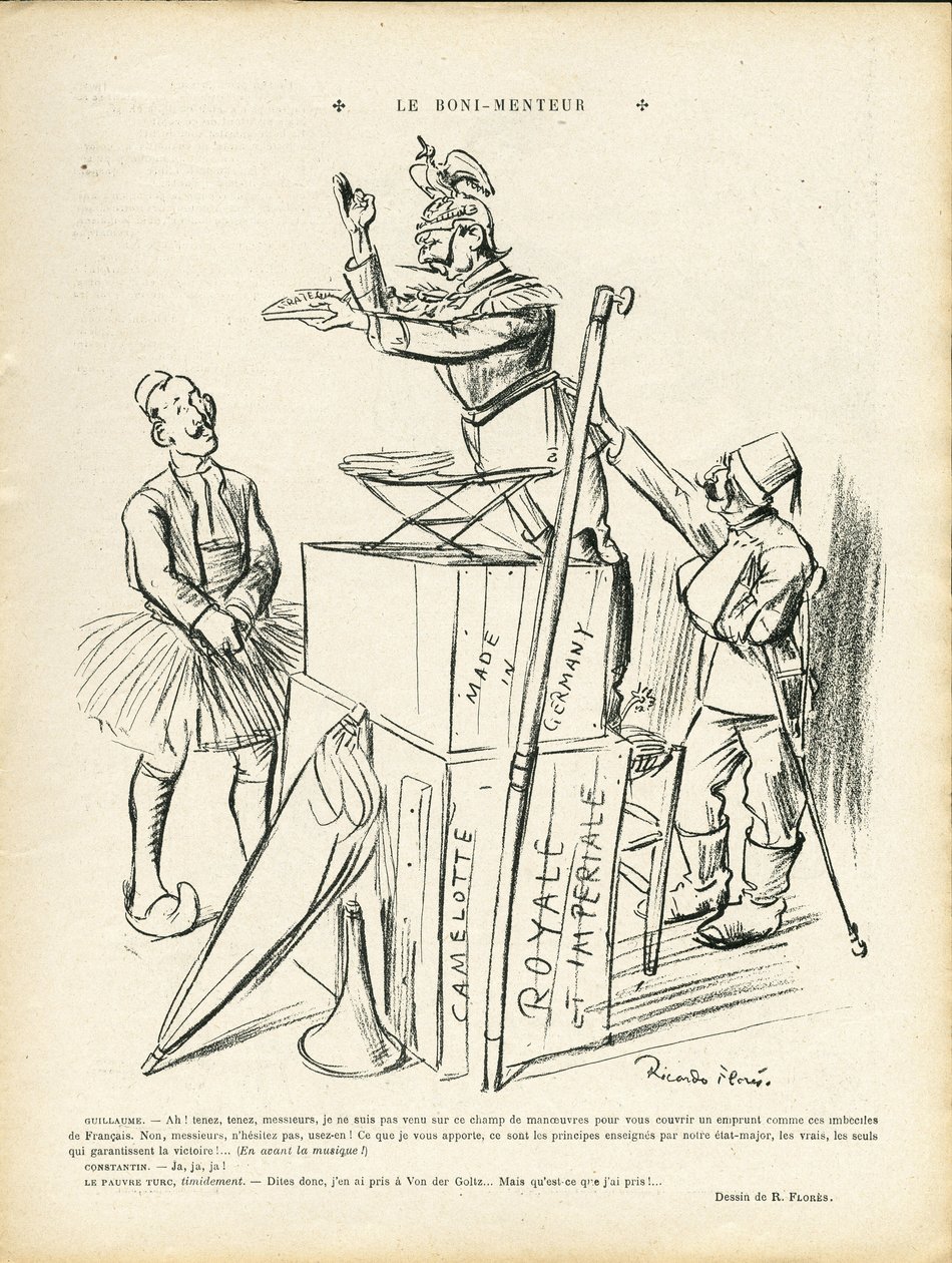 Ricardo Flores (1878-1918) illusztrációja a Le Lire-ben, 2013-09-20 - A hazug - Németország Poroszország, Törökország, 14-18 első egerek háborúja - II. Vilmos alkotó: Ricardo Flores