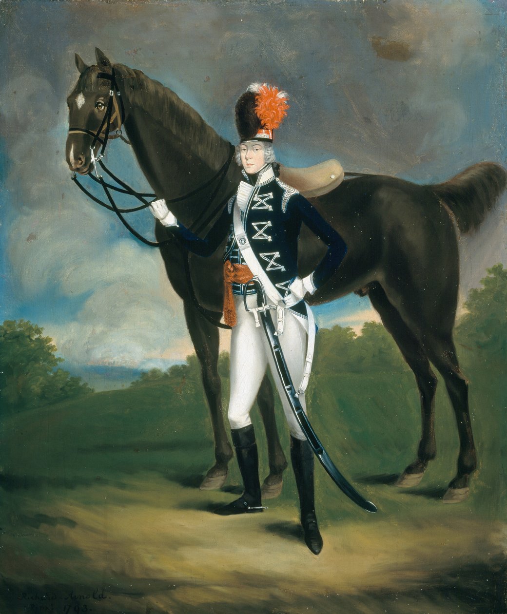 A könnyű dragonyosok 7. ezredének azonosítatlan tisztje, 1793 alkotó: Richard Arnold