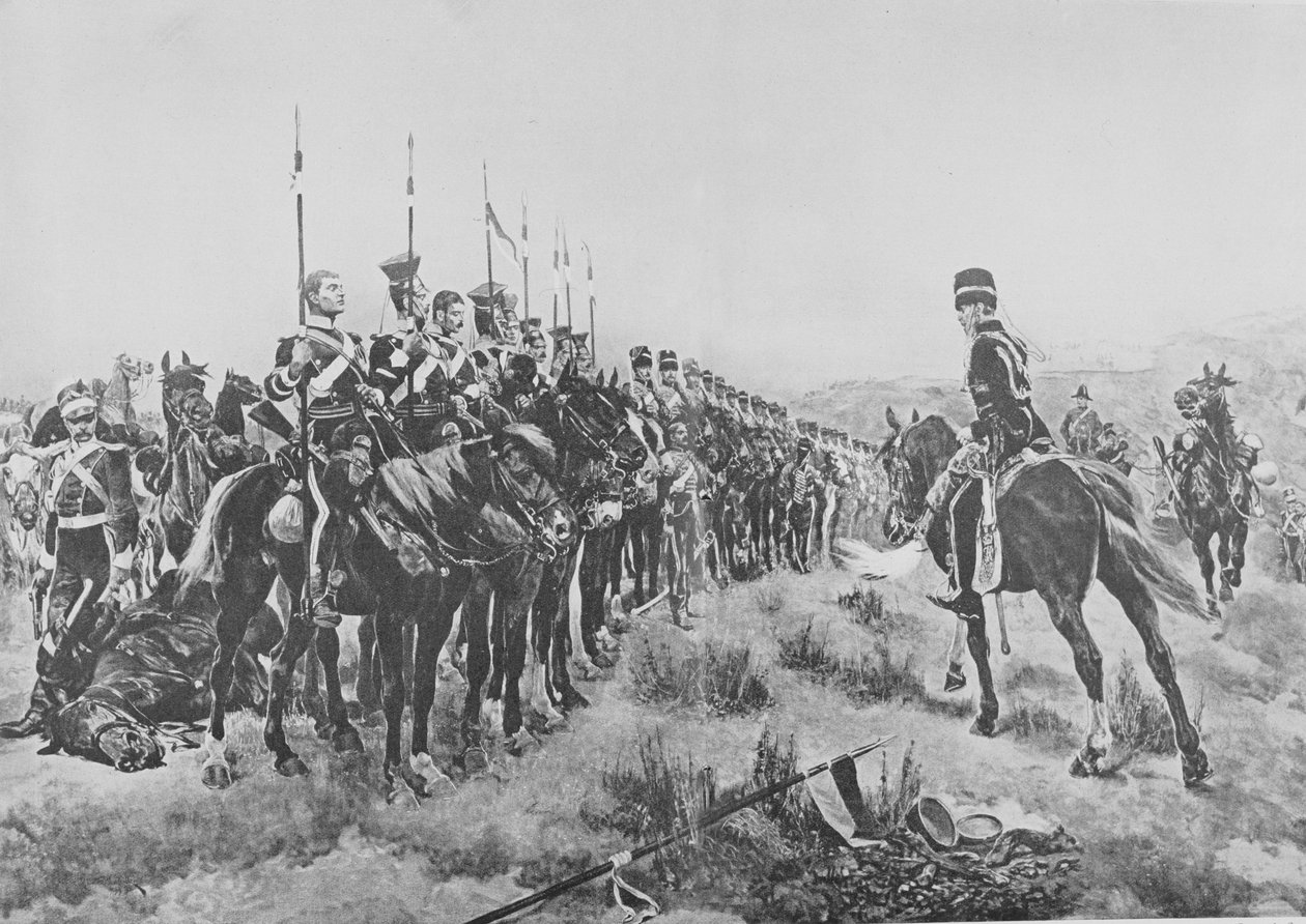 Minden, ami megmaradt a 600-ból, illusztráció a „British Battles on szárazföldön és tengeren” című könyvből, Sir Evelyn Wood (1838-1919) szerkesztette, 1915 alkotó: Richard Caton Woodville junior