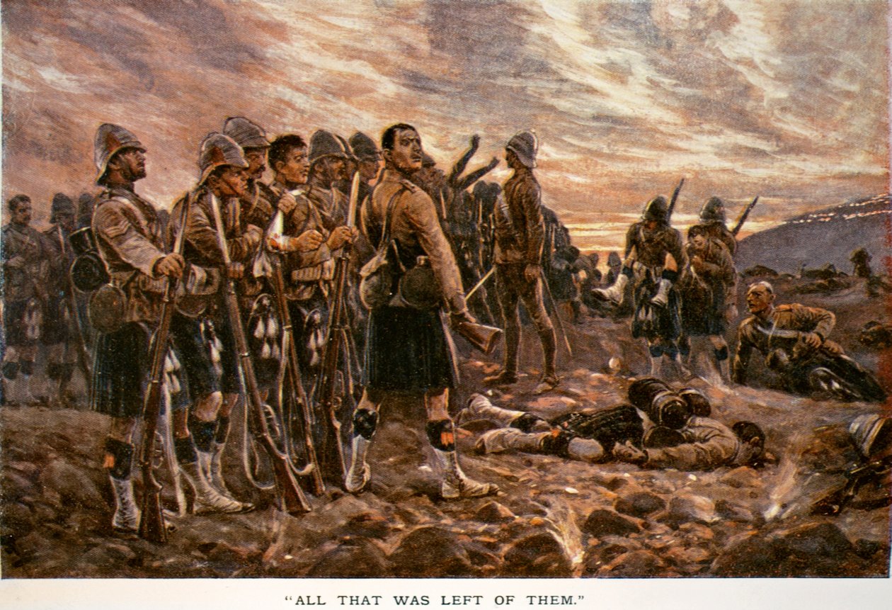 „Minden, ami megmaradt belőlük”: The Black Watch after the Battle of Magersfontein, 1899 alkotó: Richard Caton Woodville junior