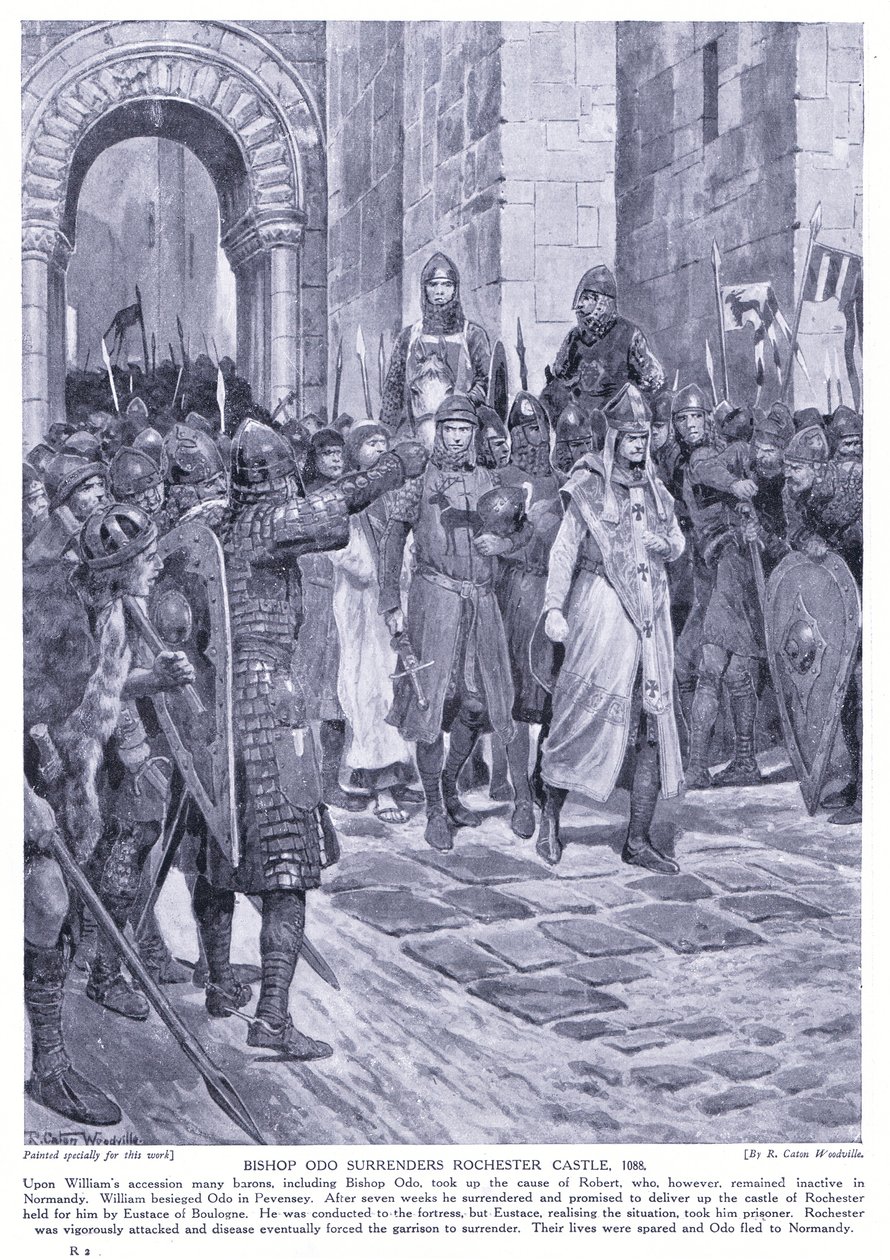 Odo püspök feladja Rochestert: CastleAD1088, 1920-as évek alkotó: Richard Caton Woodville junior