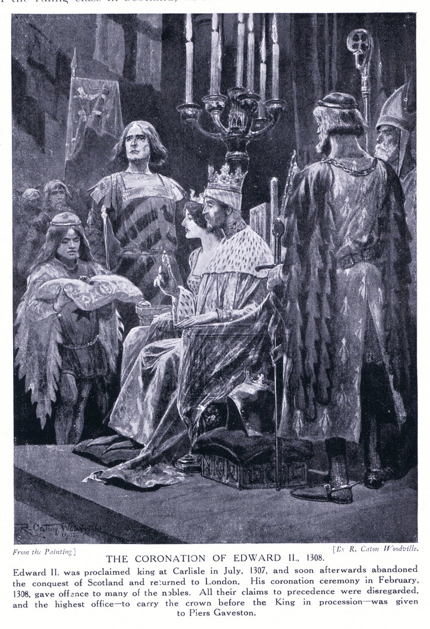 II. Edward koronázása, 1308, 1920-as évek alkotó: Richard Caton Woodville junior