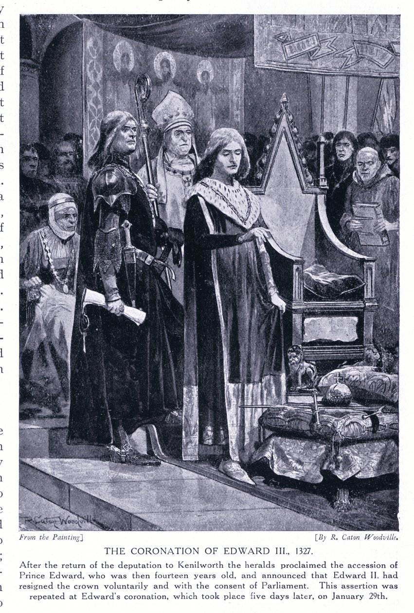 III. Edward koronázása, 1327, 1920-as évek alkotó: Richard Caton Woodville junior