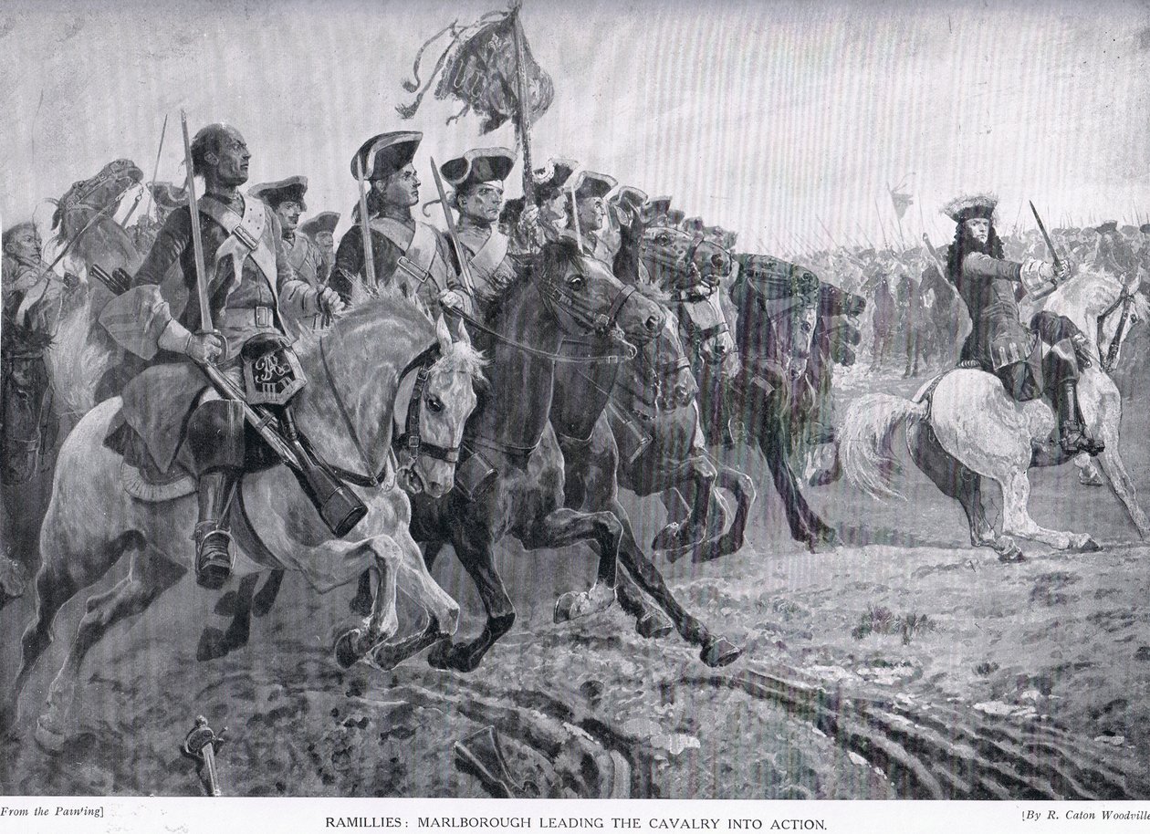 Ramillies: Marlborough a lovasságot akcióba vezényli, 1910 körül alkotó: Richard Caton Woodville