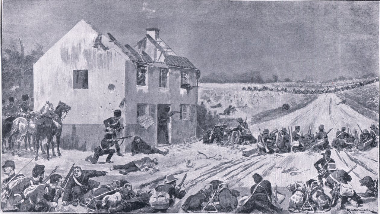 Jelenet a haeleni csatából, ahol a belga csapatok legyőzték a betolakodókat, The Great War The Amalgamated Press Limited, 1914 alkotó: Richard Caton Woodville
