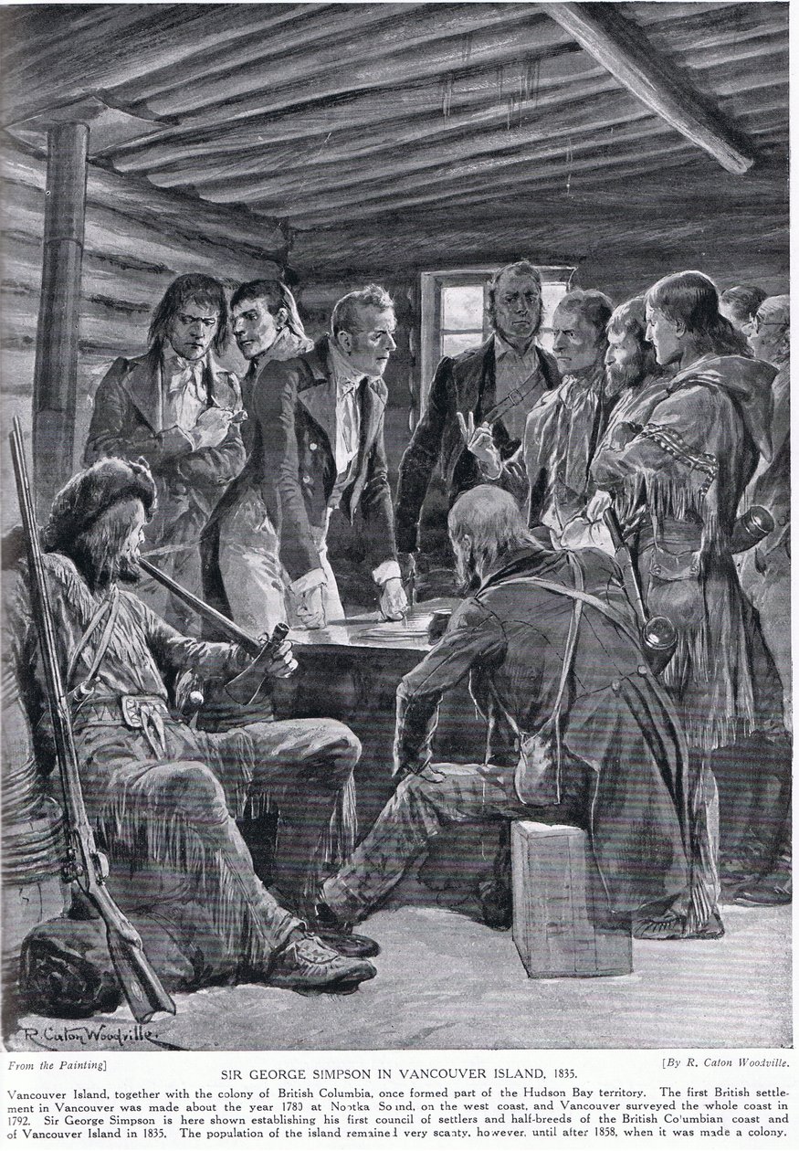 Sir George Simpson a Vancouver-szigeten, 1855, illusztráció a 