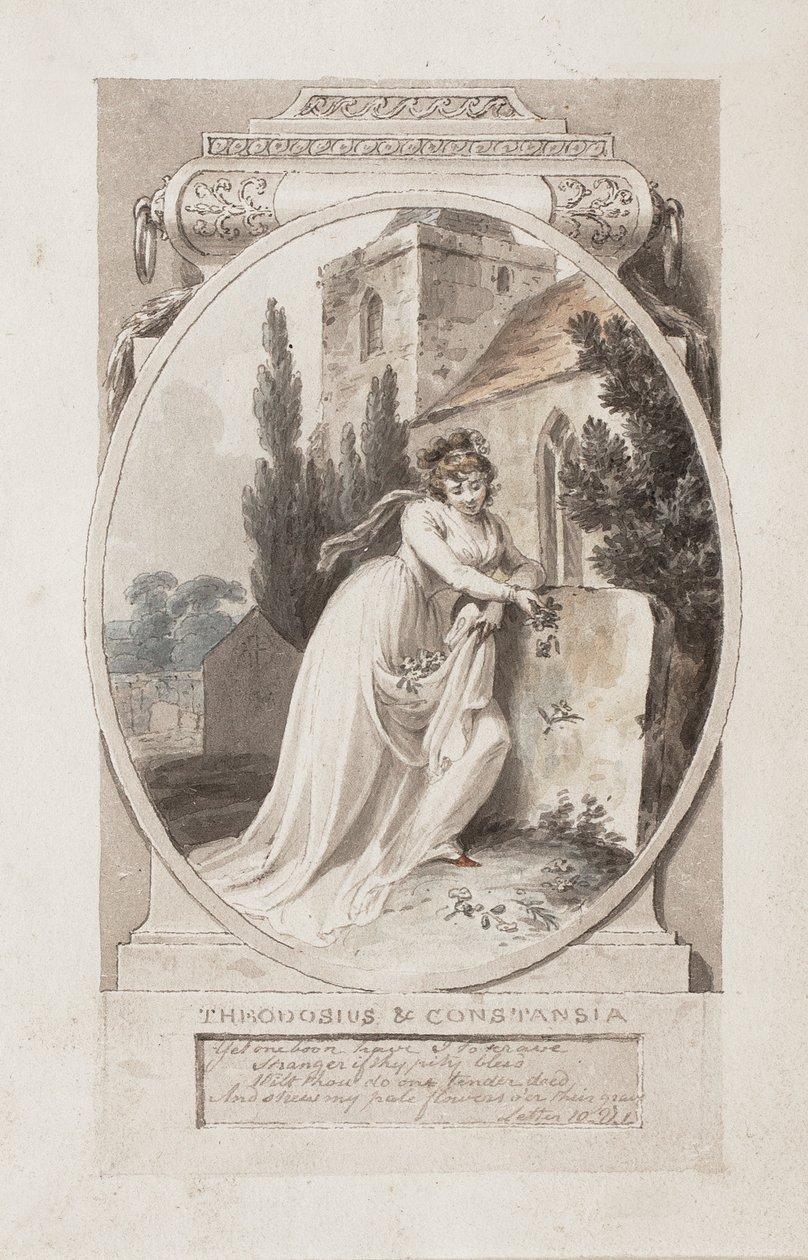 Theodosius és Constansia, illusztráció Charles Cooke "Constantia és Theodosius" című 1800-as kiadásához, John Langhorne, 1800 körül. alkotó: Richard Corbould