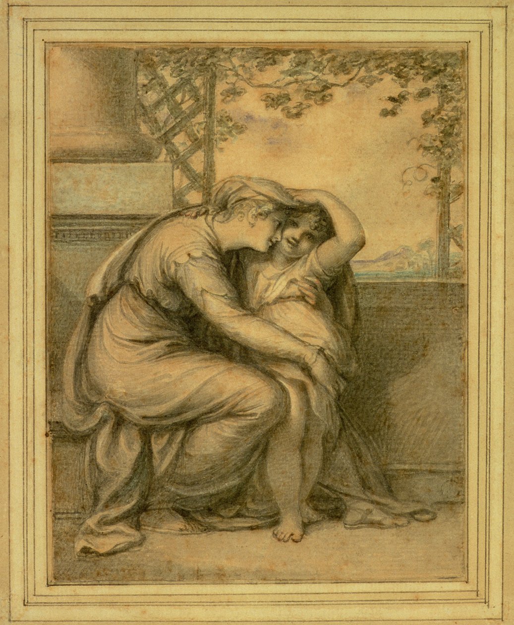 Andromache és Astyanax, 1789 (wc ceruzával papíron) alkotó: Richard Cosway