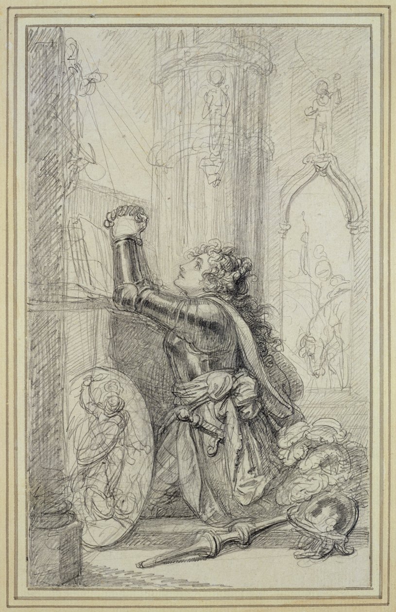 St. Jeanne of Arc tanulmánya (tinta papíron) alkotó: Richard Cosway