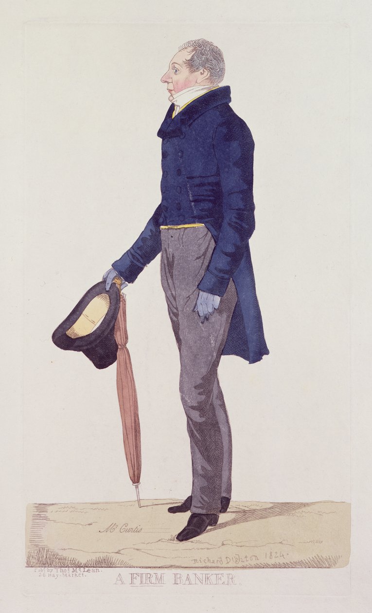Egy céges bankár, 1824 (színes rézkarc) alkotó: Richard Dighton