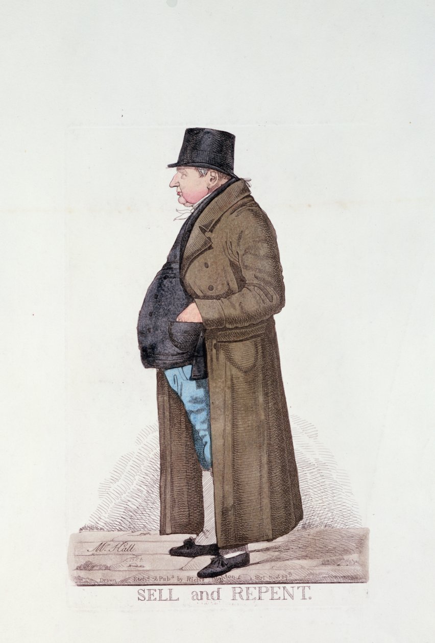 Eladni és megbánni, 1817 (színes metszet) alkotó: Richard Dighton