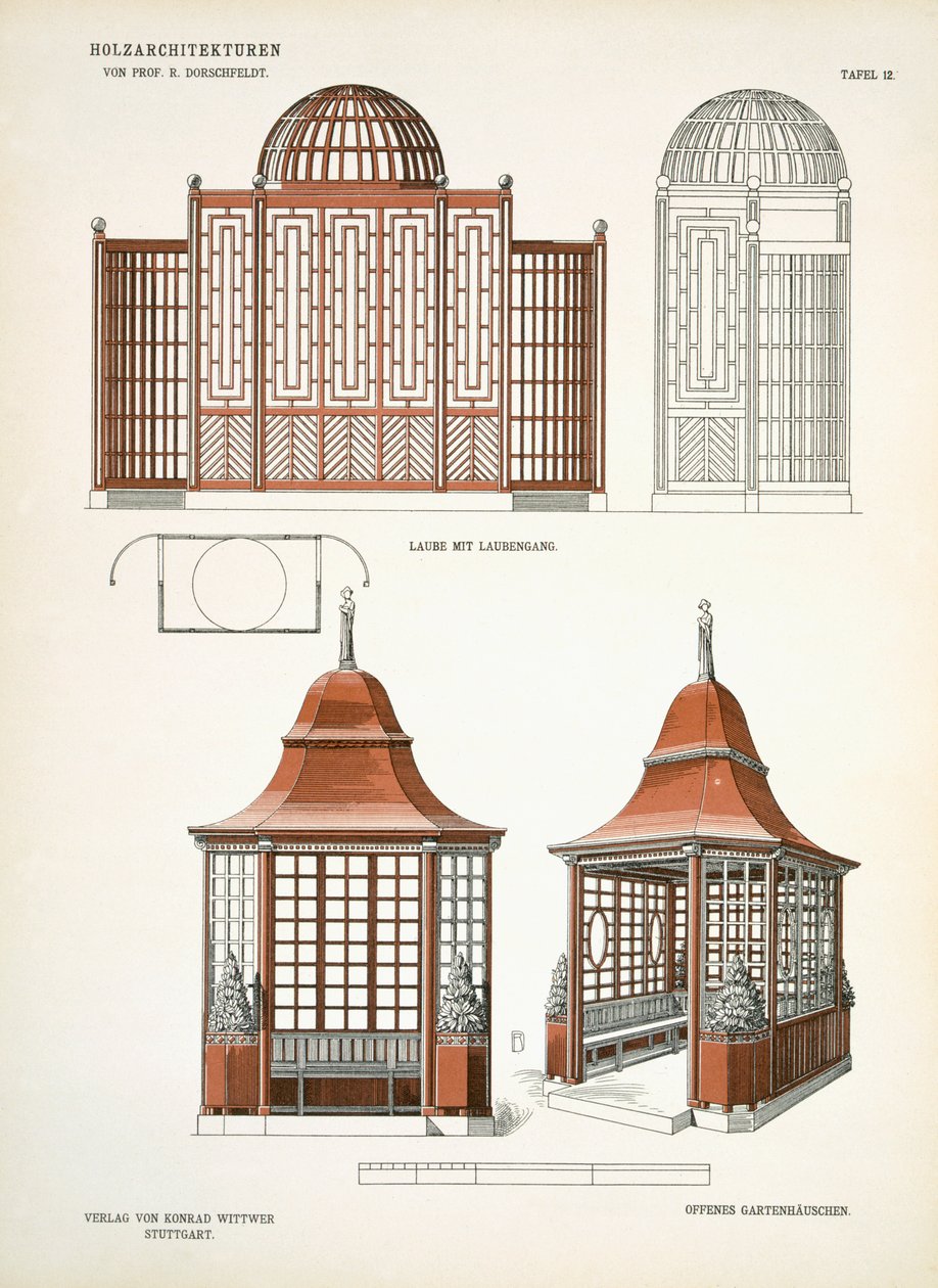 Építészet fából, 1900 körül alkotó: Richard Dorschfeldt