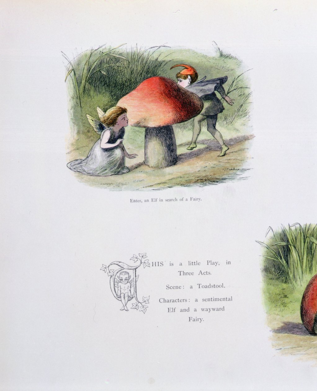 Egy tündért keresett manó, illusztráció a „Tündérországban: Képek sorozata az elf-világból” című művéből, William Allingham és Andrew Lang alkotó: Richard Doyle