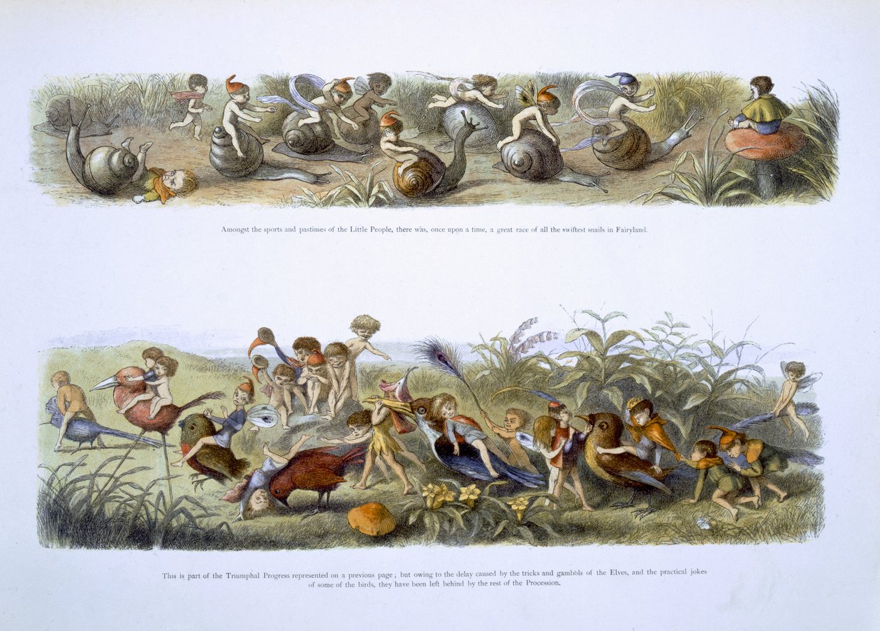 Illusztráció a „Tündérországban: Képek sorozata az elf-világból” című művéhez, William Allingham és Andrew Lang alkotó: Richard Doyle