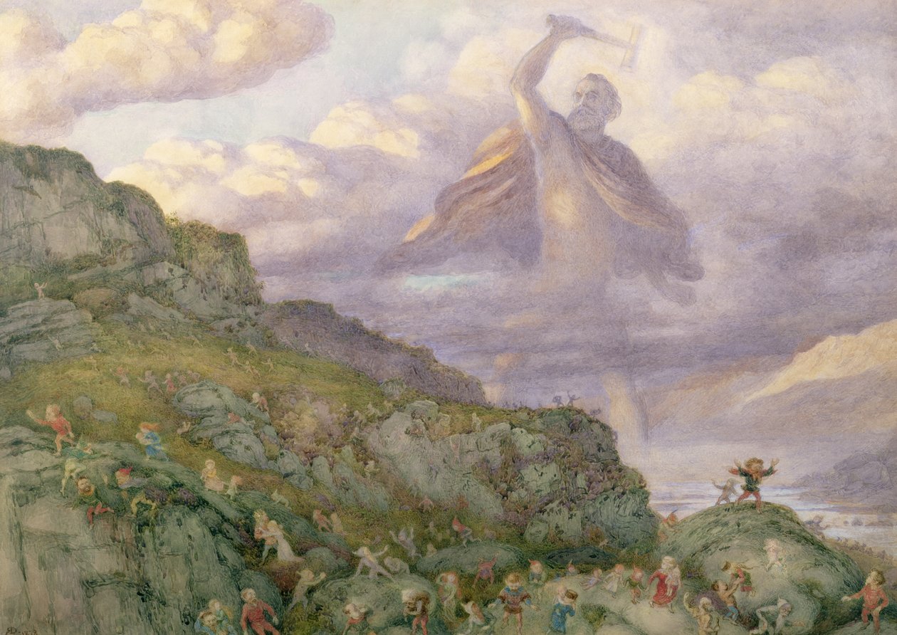Thor isten, aki a törpéket kergeti, 1878 alkotó: Richard Doyle